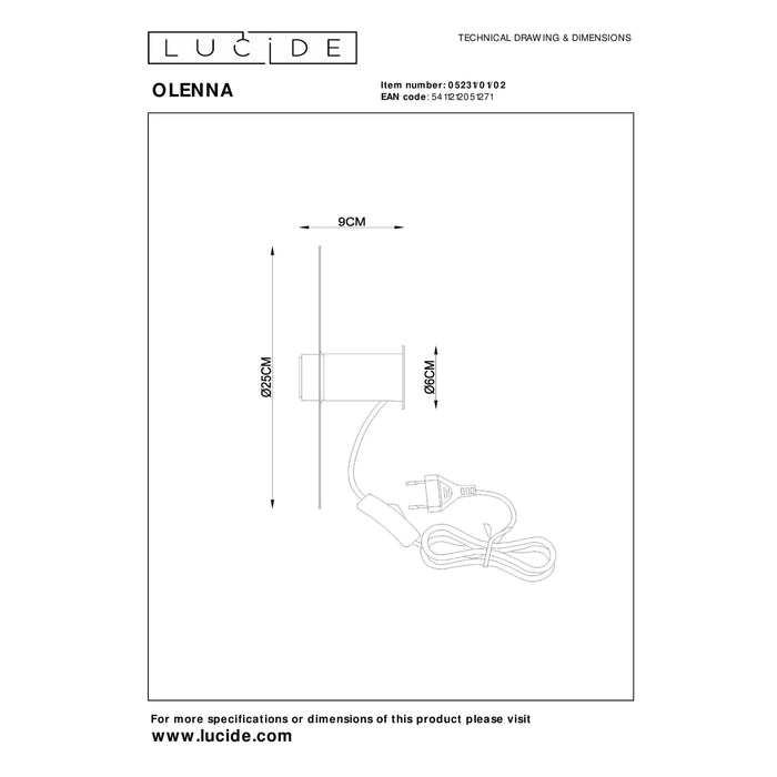 Lucide OLENNA Wandlamp - Mat Goud | Messing