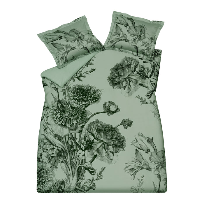 Vandyck Night Bloom Dekbedovertrek 200 x 200/220 cm - Smoke green