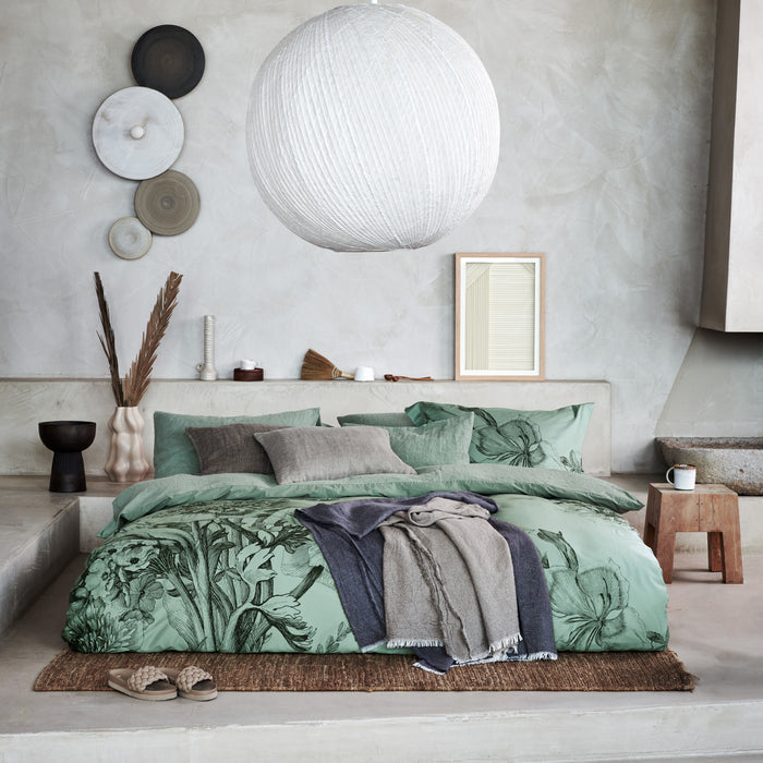 Vandyck Night Bloom Dekbedovertrek 240 x 200/220 cm - Smoke green