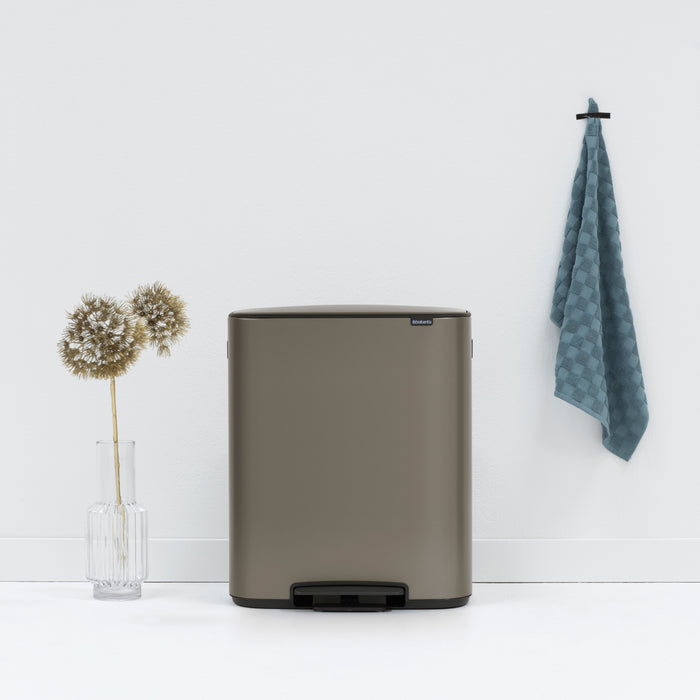 Brabantia Bo Pedaalemmer 2 x 30 L - Platinum