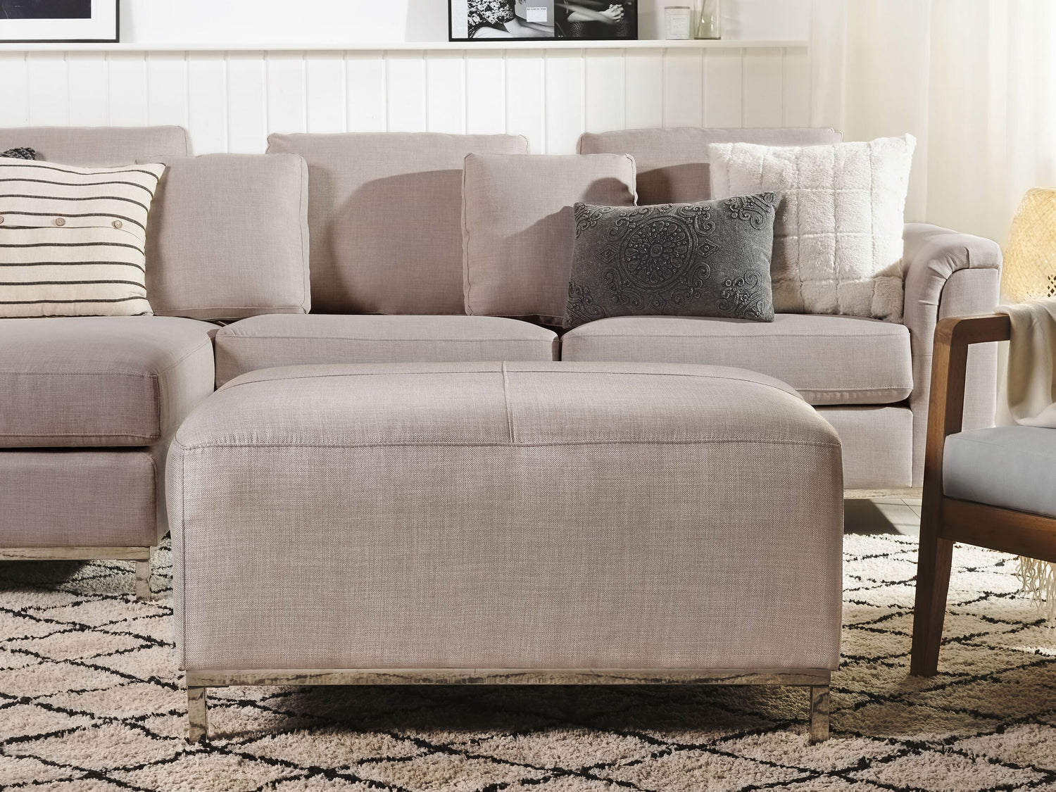 Beliani - OSLO - Ottomaan - Beige - Polyester