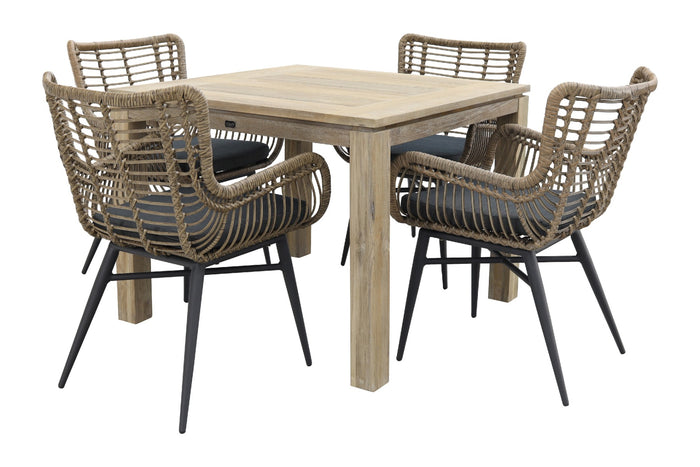 VDG Jasmine natural|Rome grey 100 cm. - tuinset 5-delig