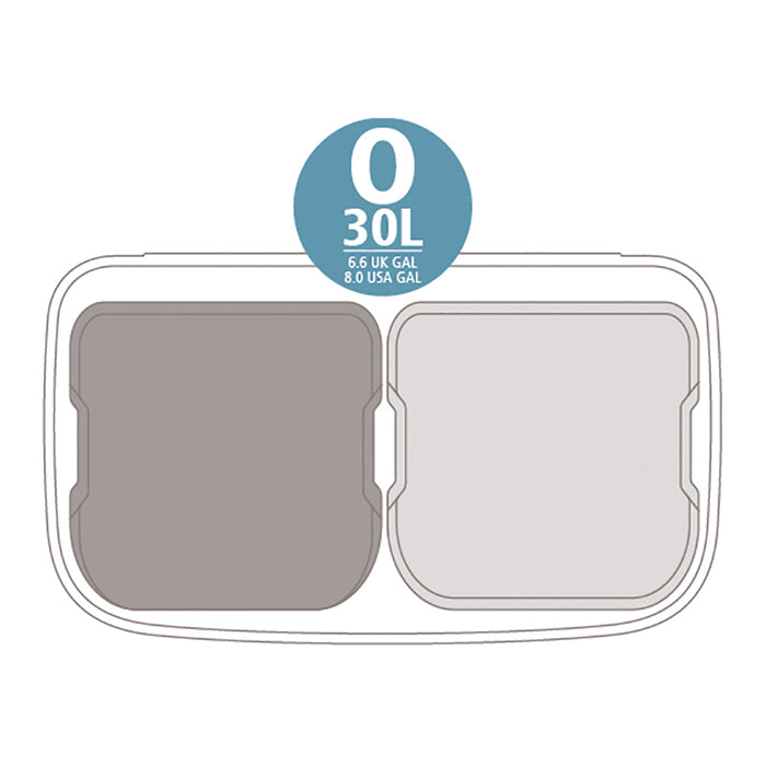 Brabantia Bo Pedaalemmer 60 Liter (2x30 liter) - Matt Steel