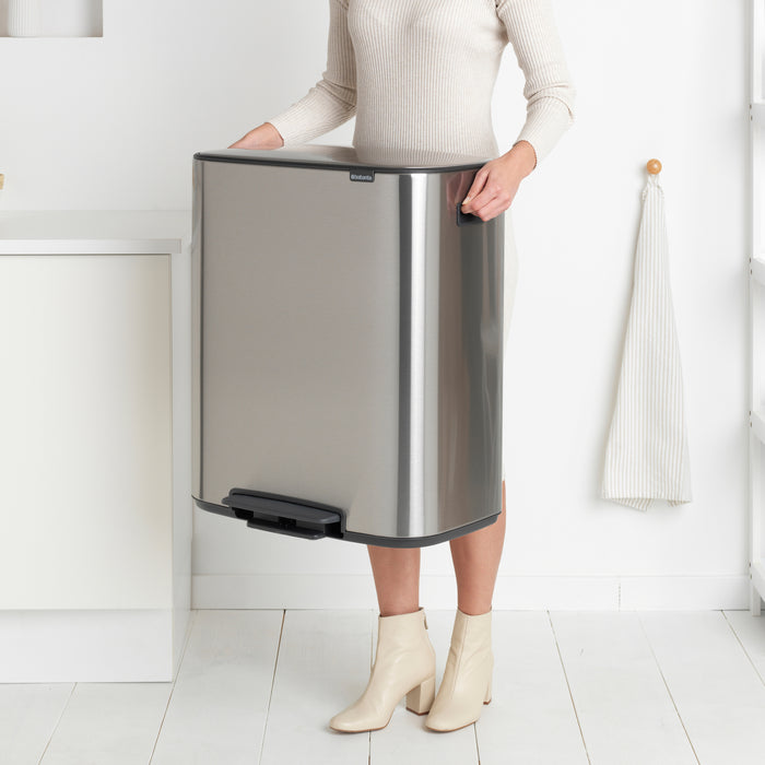 Brabantia Bo Pedaalemmer 60 Liter (2x30 liter) - Matt Steel
