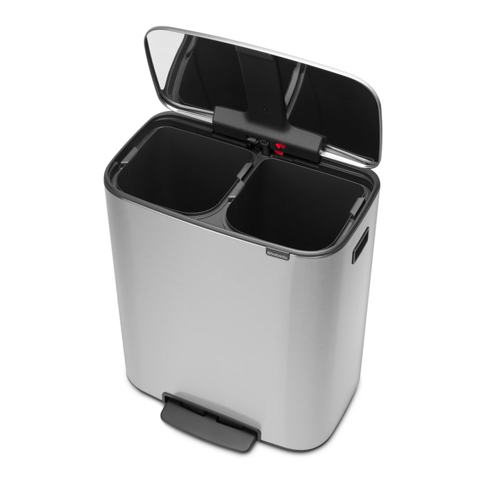Brabantia Bo Pedaalemmer 60 Liter (2x30 liter) - Matt Steel