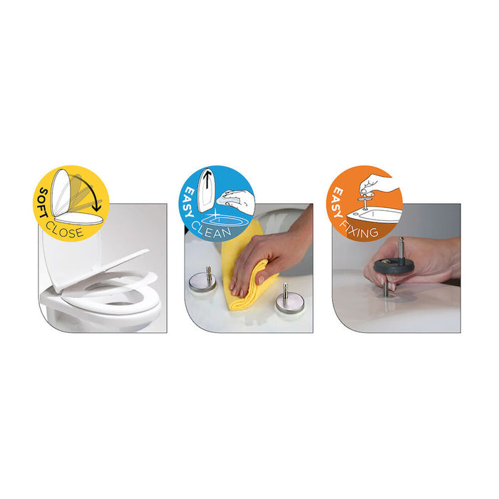 Tiger Ventura Toiletbril met Deksel Duroplast - Zwart