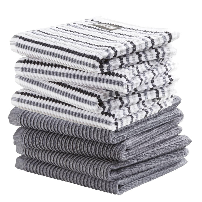 DDDDD combiset vaatdoek basic (4 stuks) neutral grey + fun (4 stuks)