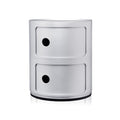 Kartell Componibili Kast Ø 32 cm - 2 Modules - Mat Zilver