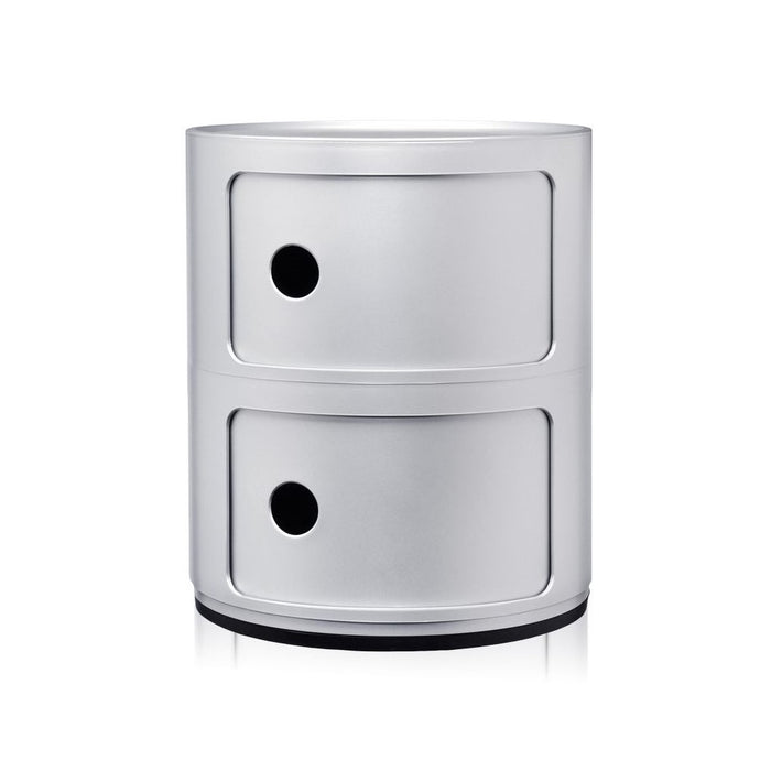 Kartell Componibili Kast Ø 32 cm - 2 Modules - Mat Zilver
