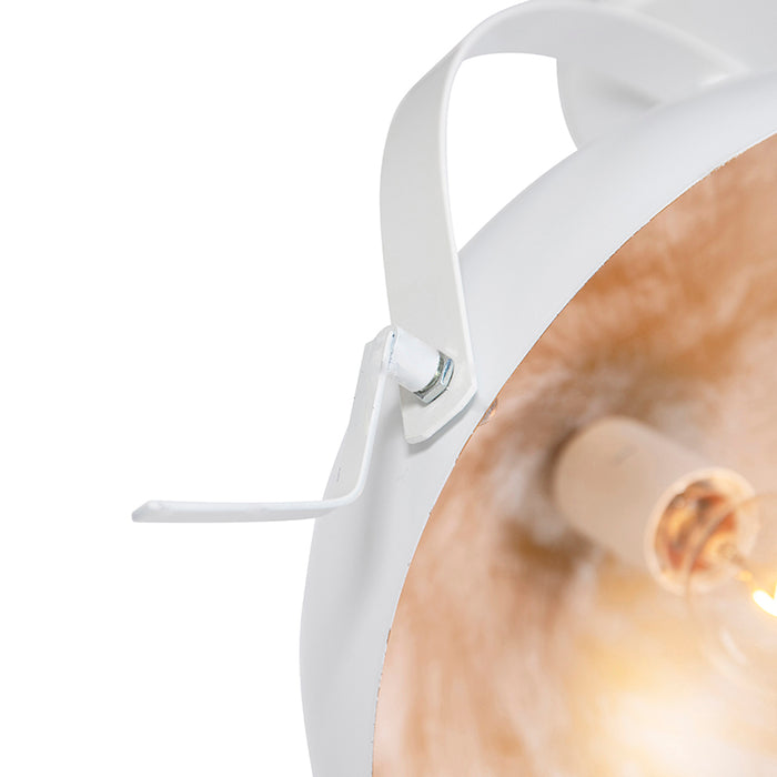 QAZQA Industriële plafondlamp wit met goud kantelbaar - Magna