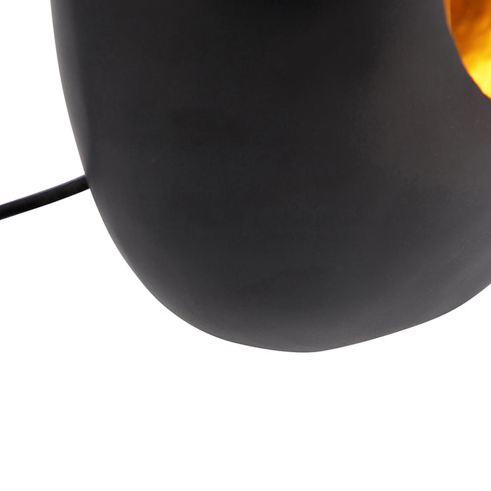 QAZQA Design tafellamp zwart met gouden binnenkant 36 cm - Cova