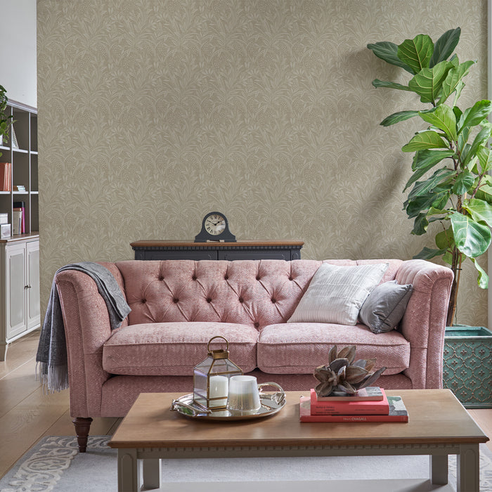 Laura Ashley Barley Behang - Planten - 10mx52cm - Beige