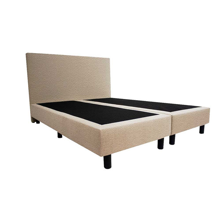 Bedworld Boxspring 140x190 - Lederlook - Licht taupe (MD906)