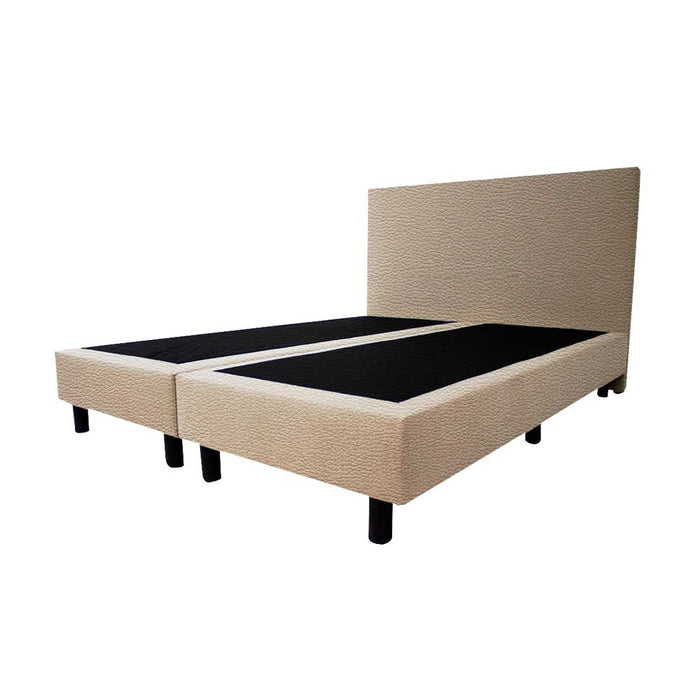 Bedworld Boxspring 140x190 - Lederlook - Licht taupe (MD906)