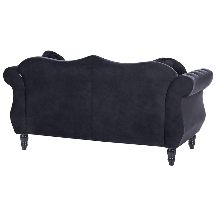 Beliani - SKIEN - Chesterfield bank - Zwart - Fluweel