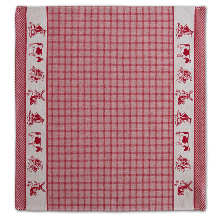 DDDDD 2x theedoek + 2x keukendoek Dutchie - Rood
