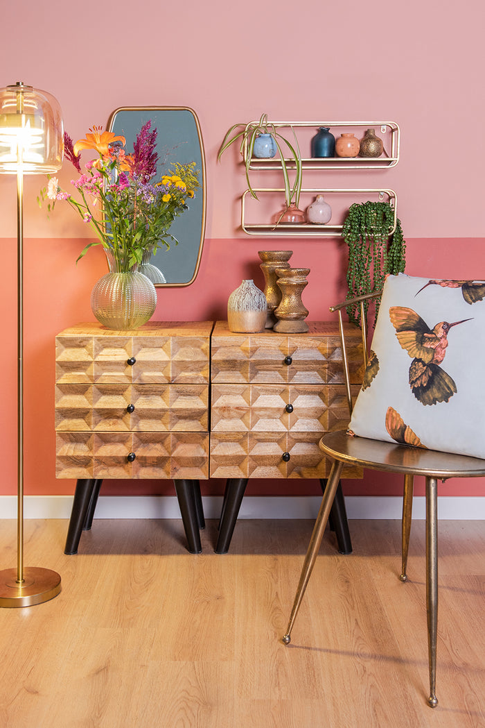 Clayre & Eef Vaas Ø 20*25 cm Groen Glas Rond Glazen Vaas Bloempot