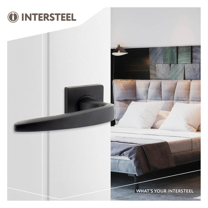 Intersteel Deurkruk Zeus op vierkant rozet mat zwart
