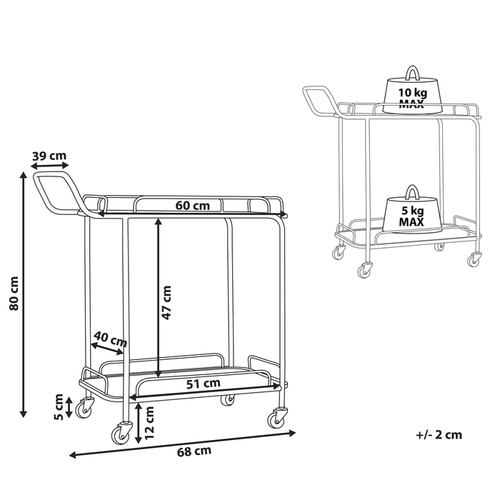 Beliani - GALENA - Keukentrolley - Goud - IJzer