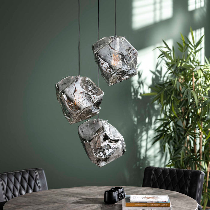 Hoyz - Hanglamp Rock Chromed - 3 Lampen - Industrieel - 50x50x150