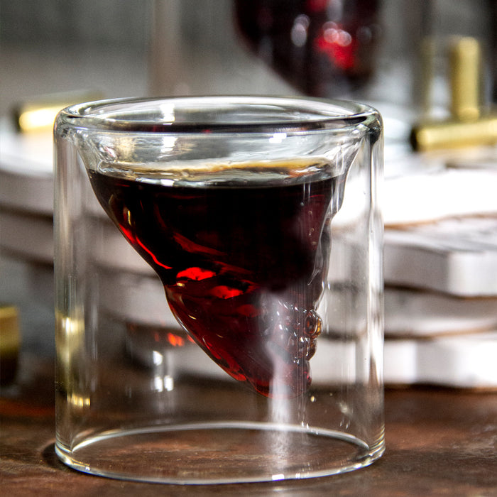 Aretica Shot glaasje Skull set van 4 glas -