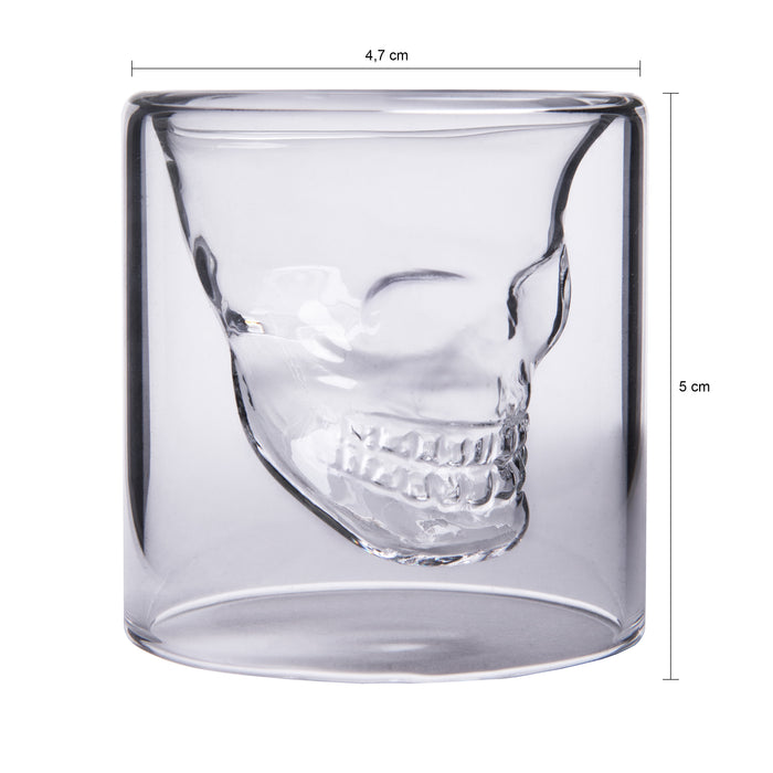 Aretica Shot glaasje Skull set van 4 glas -