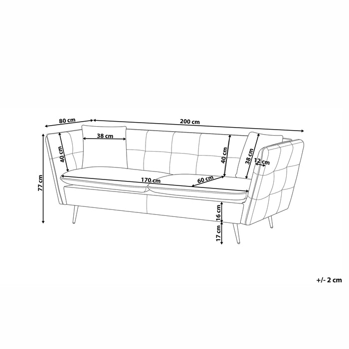Beliani - FREDERICA - Driezitsbank - Donkerrood - Fluweel