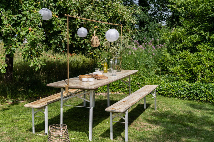 Inklapbare picknickset Berlijn 200 cm whitewash