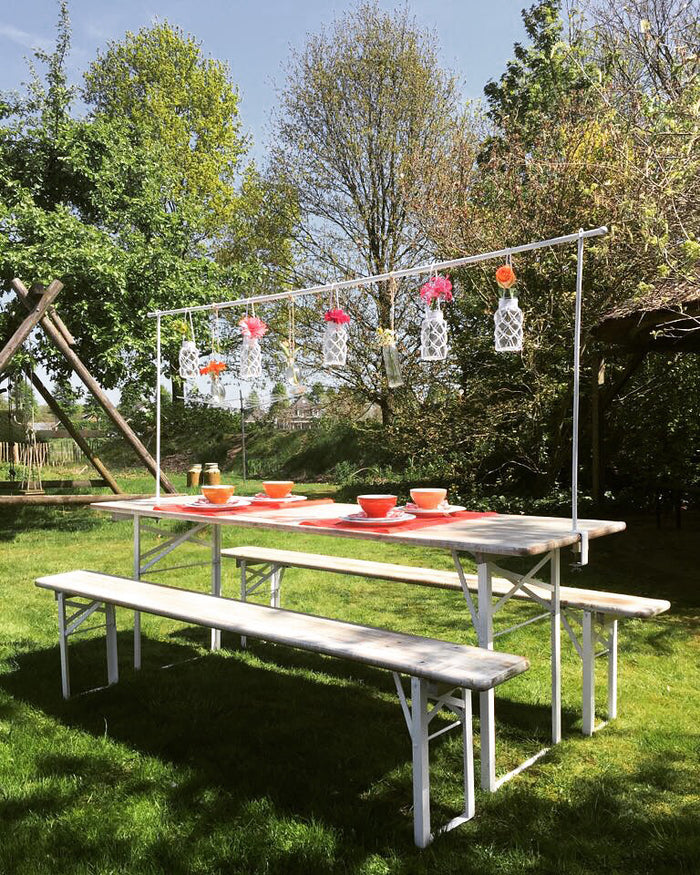 Inklapbare picknickset Berlijn 200 cm whitewash