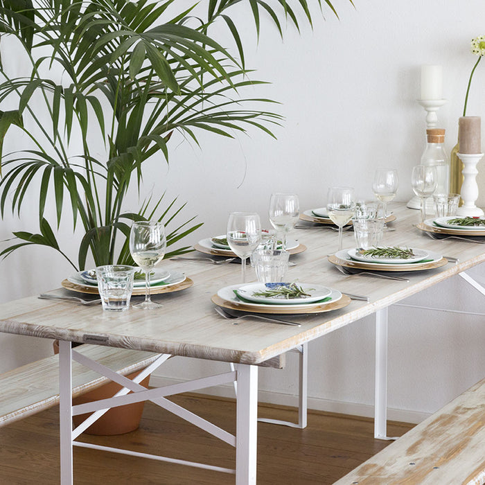 Inklapbare picknickset Berlijn 200 cm whitewash