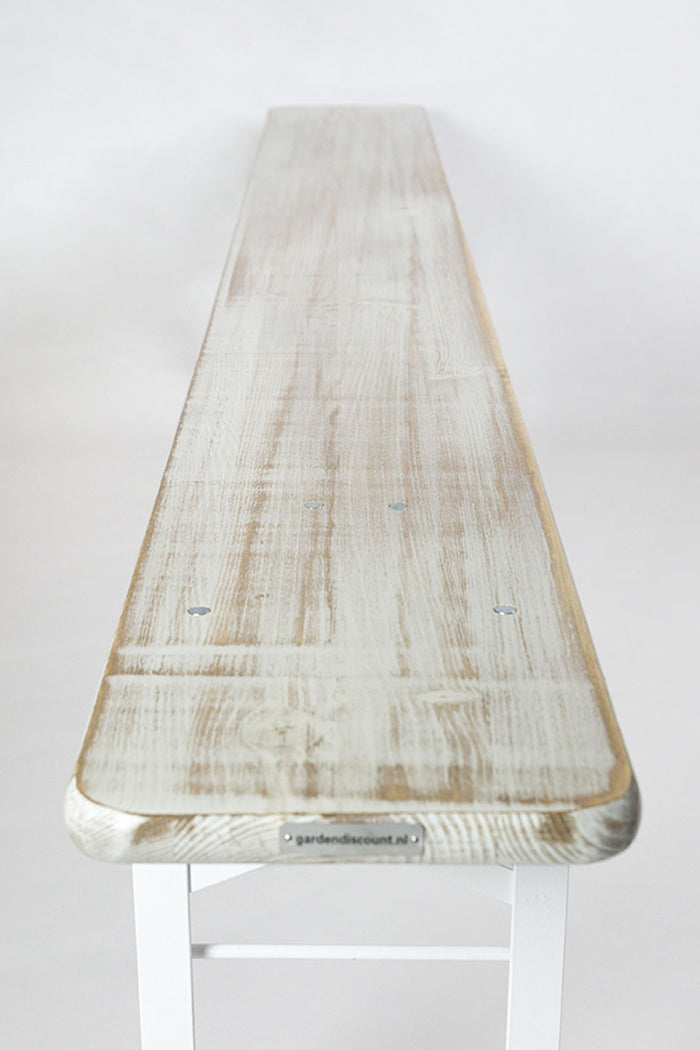 Inklapbare picknickbank Berlijn 200cm whitewash