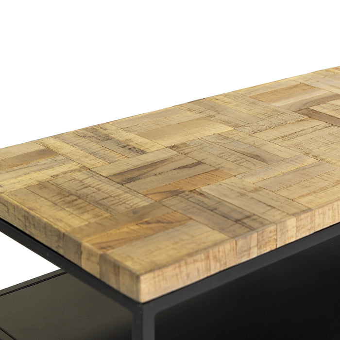 Duverger® Checked - Sidetable - greywash grijs - geblokt parket - zwar