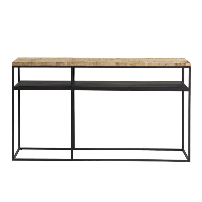 Duverger® Checked - Sidetable - greywash grijs - geblokt parket - zwar
