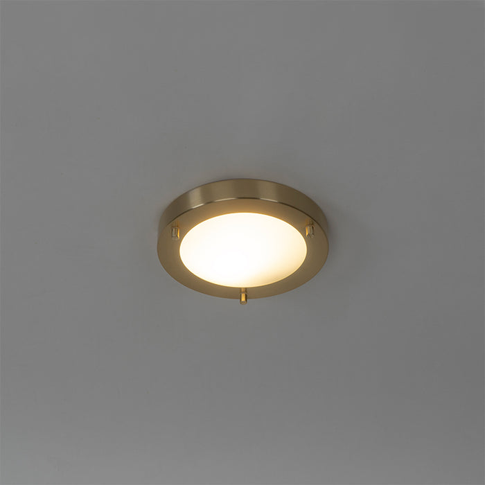 QAZQA Moderne plafonnière goud 18 cm IP44 - Yuma