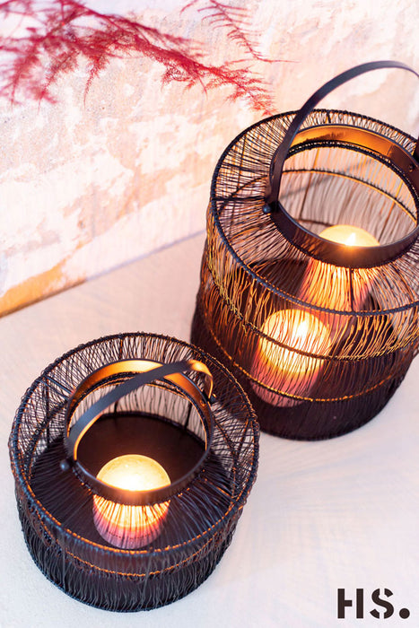 Sweet Living - Zwarte Lantaarn Nina - Ø25xH20 cm