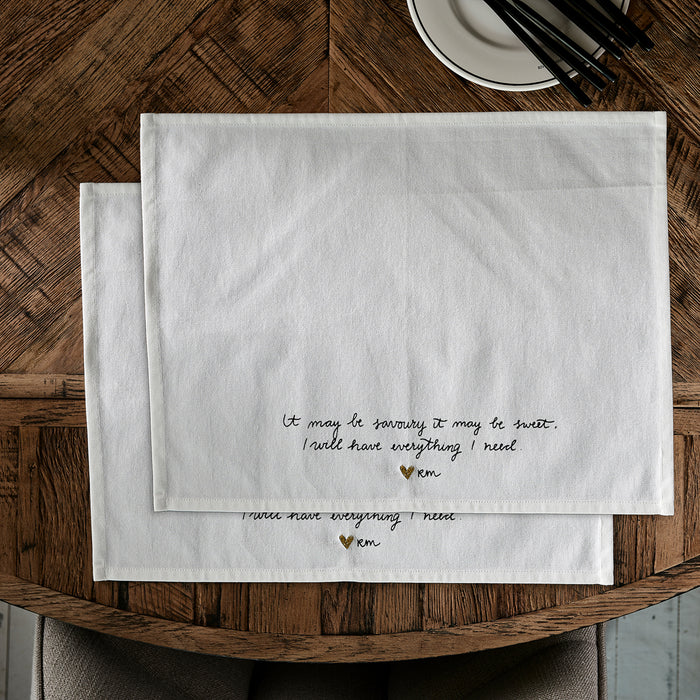 Riviera Maison RM Sweet Poem Placemat 2 pieces -  45.0x35.0x1.0 cm