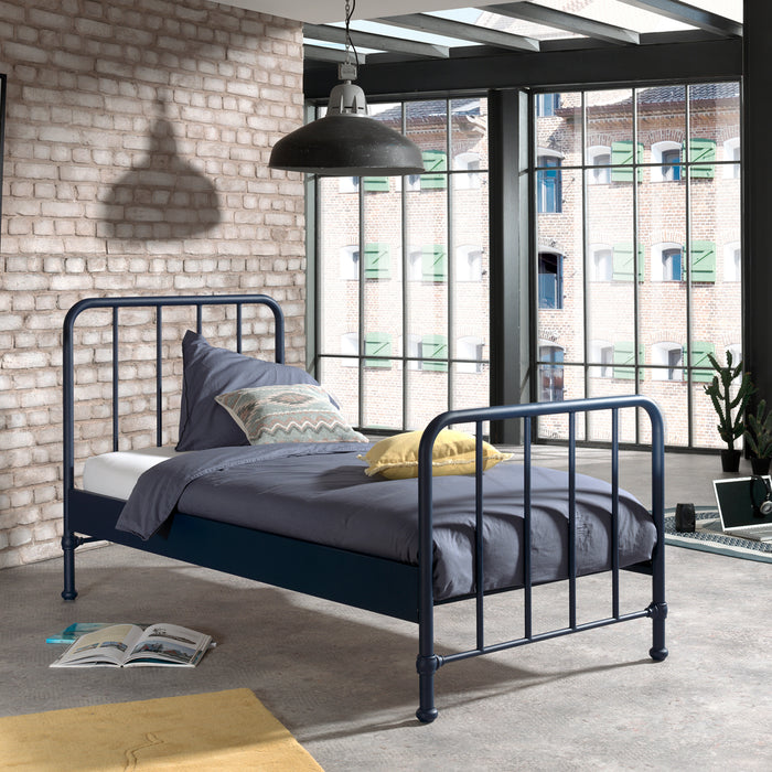 Vipack Bronxx Bed 90 x 200 cm - Blue Denim