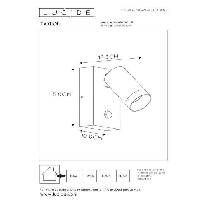 Lucide TAYLOR Wandspot - Wit