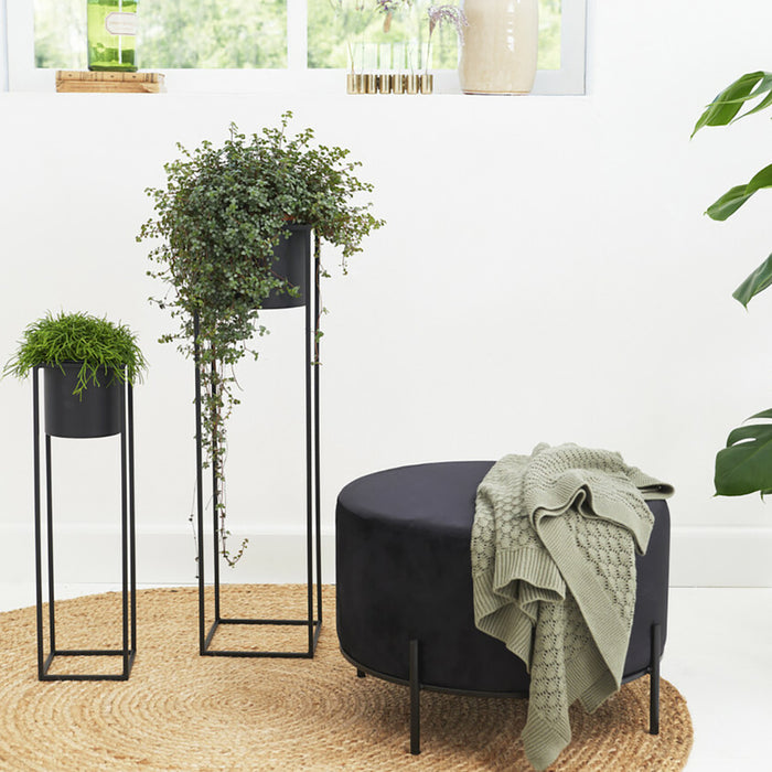 Lifa Living Violet Plantenbak Zwart - set van 2