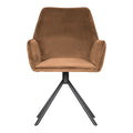 WOOOD Amber Eetkamerstoel - Fluweel Karamel
