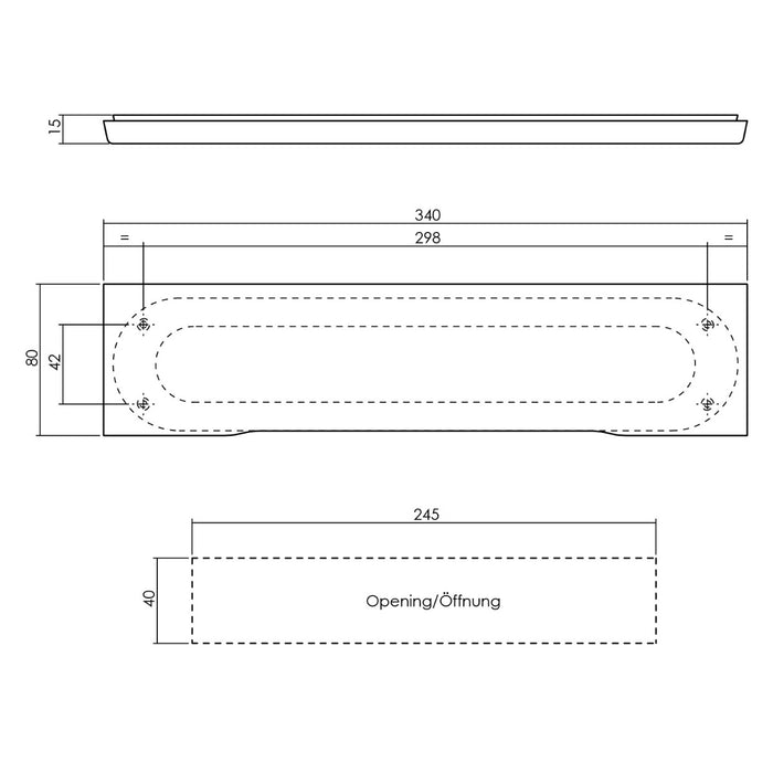 Intersteel Tochtwering rechthoek met klep verdekt rvs geborsteld
