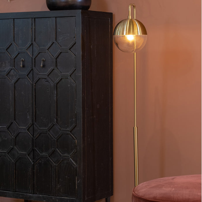 WOOOD Globular Vloerlamp - Antique Brass