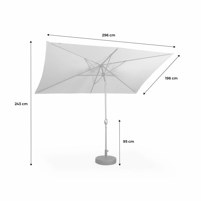 sweeek - Rechthoekige parasol 2x3m met centrale mast