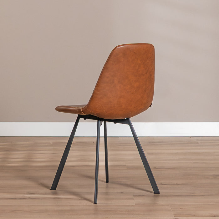 Bronx71 Industriële eetkamerstoel Logan cognac eco-leer