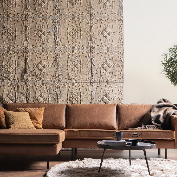 WOOOD Rodeo Chaise Longue Links - Eco-leder -  Cognac