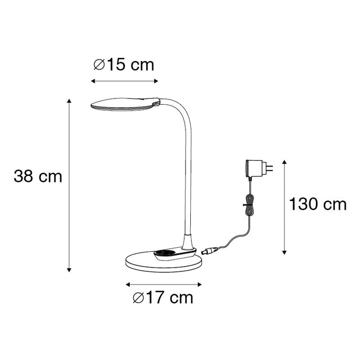 QAZQA Tafel- en wandlamp zwart incl. LED met touch dimmer- Joni