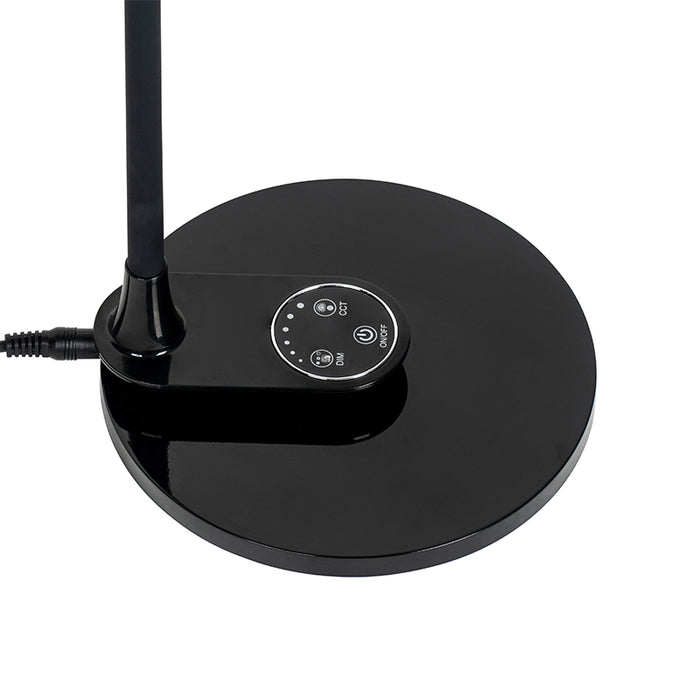 QAZQA Tafel- en wandlamp zwart incl. LED met touch dimmer- Joni