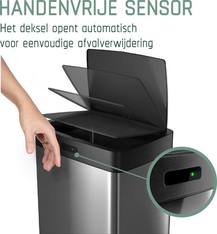 StangVollby Kinna prullenbak met sensor - 50L - RVS