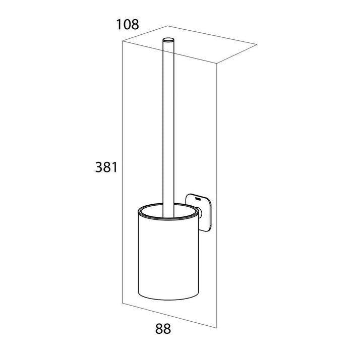 Tiger Colar Toiletborstel met Houder - Zwart