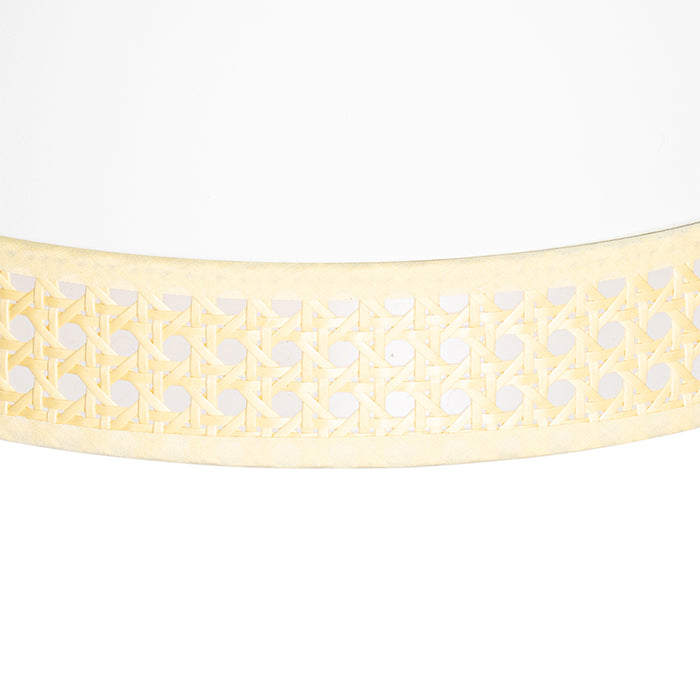 QAZQA Hanglamp magna-rotan - Wit - Oosters - D 300mm